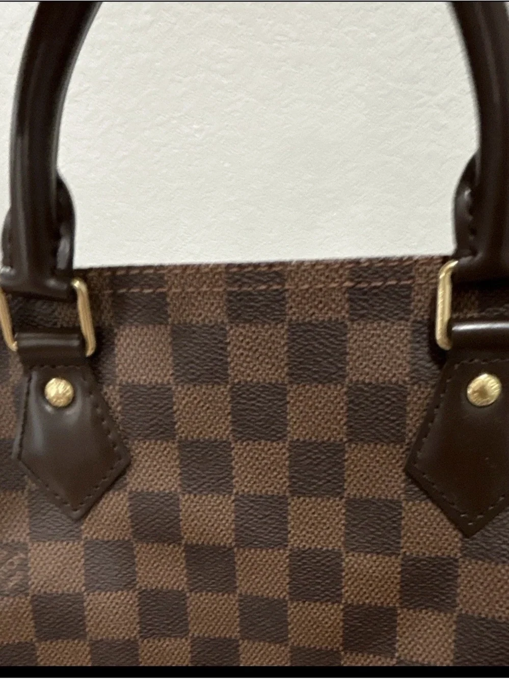 Authentic Louis Vuitton Speedy 30 Bandouliere Duffel Bag with Gold Hardware